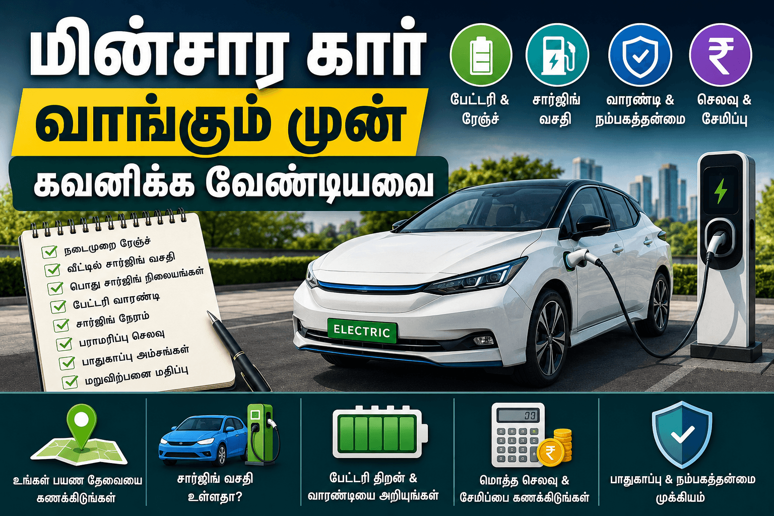 மின்சார கார் வாங்கும் முன் கவனிக்க வேண்டியவை